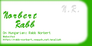 norbert rabb business card